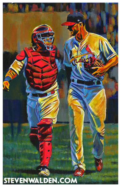 Adam Wainwright & Yadier Molina Game 5 of the 2006 World Series Spotlight  Photo Print - Item # VARPFSAARQ047 